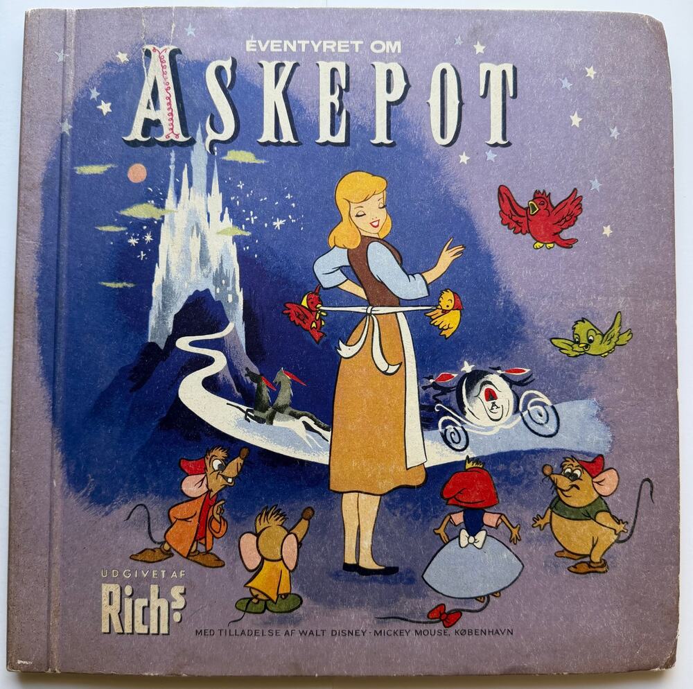 RARE 1951 Danish Adventures of Cinderella Card Album Walt Disney, Animation